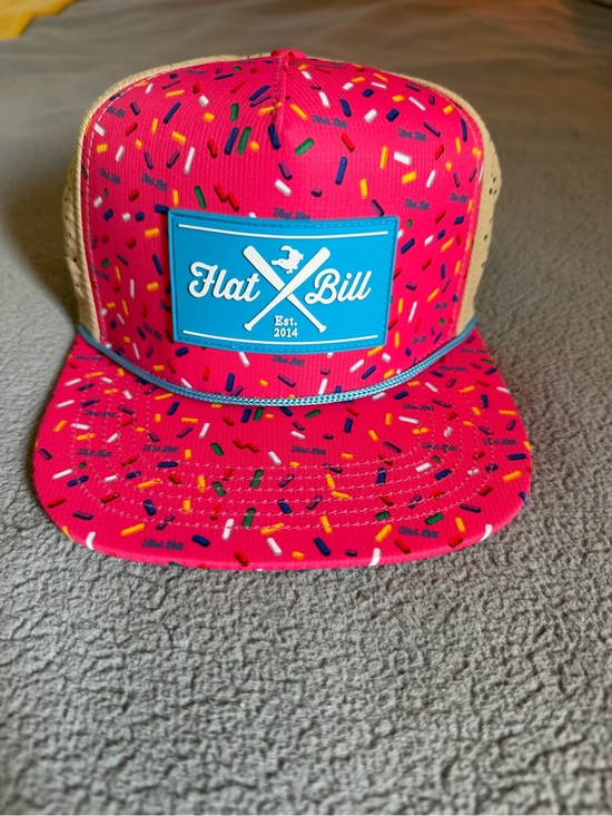Other - Flat Bill Pink Sprinkle Baseball Drip Trucker Hat